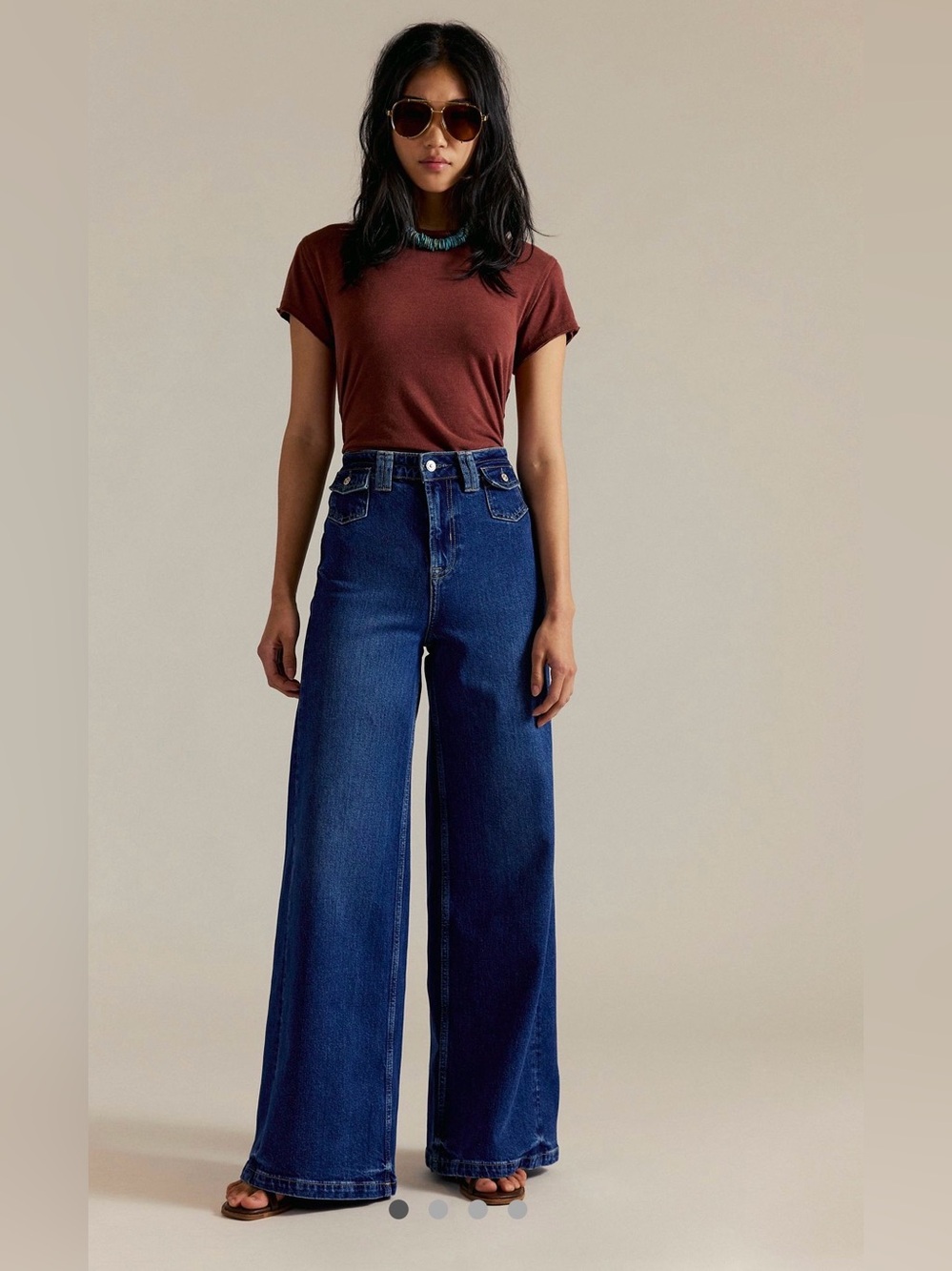 We the free kellee High Rise Palazzo Jeans Current online $148 NWT
